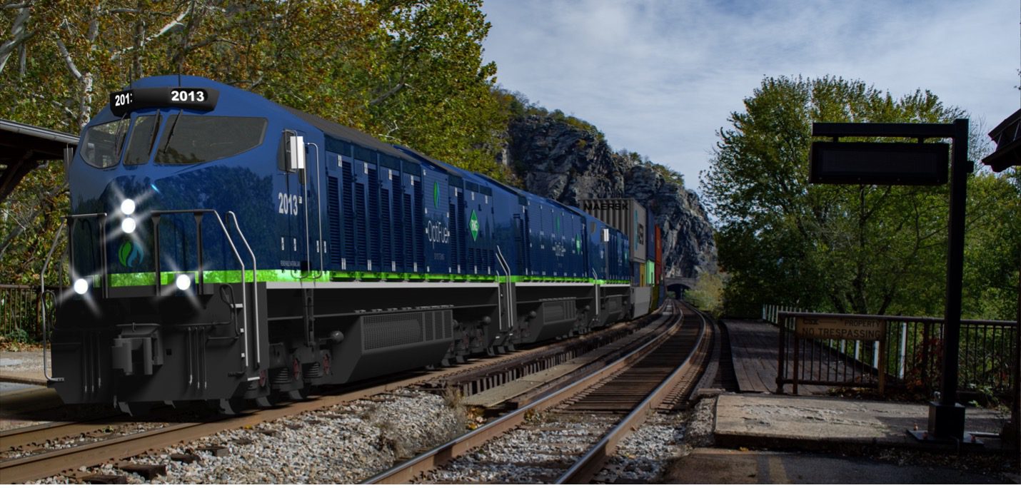 OptiFuel's Total-Zero™ 80' Line Haul Locomotive