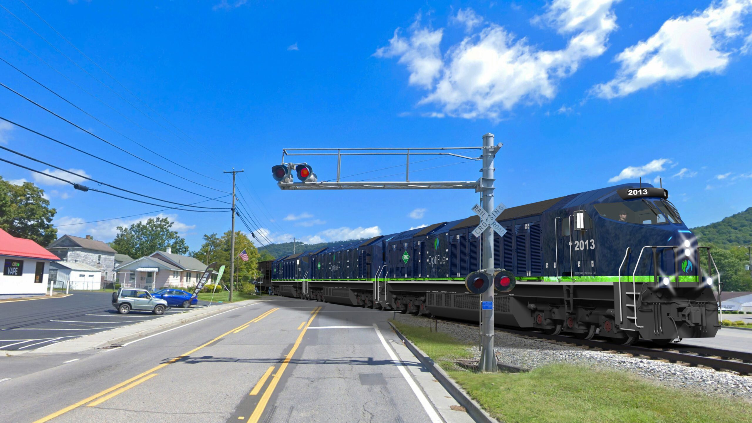 80' Line Haul Locomotive RR Crossing