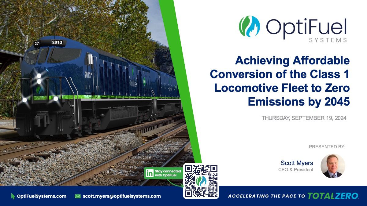 Achieving Affordable Conversion of the Class 1 Locomotive Fleet to Zero Emissions by 2045 | OptiFuel Systems